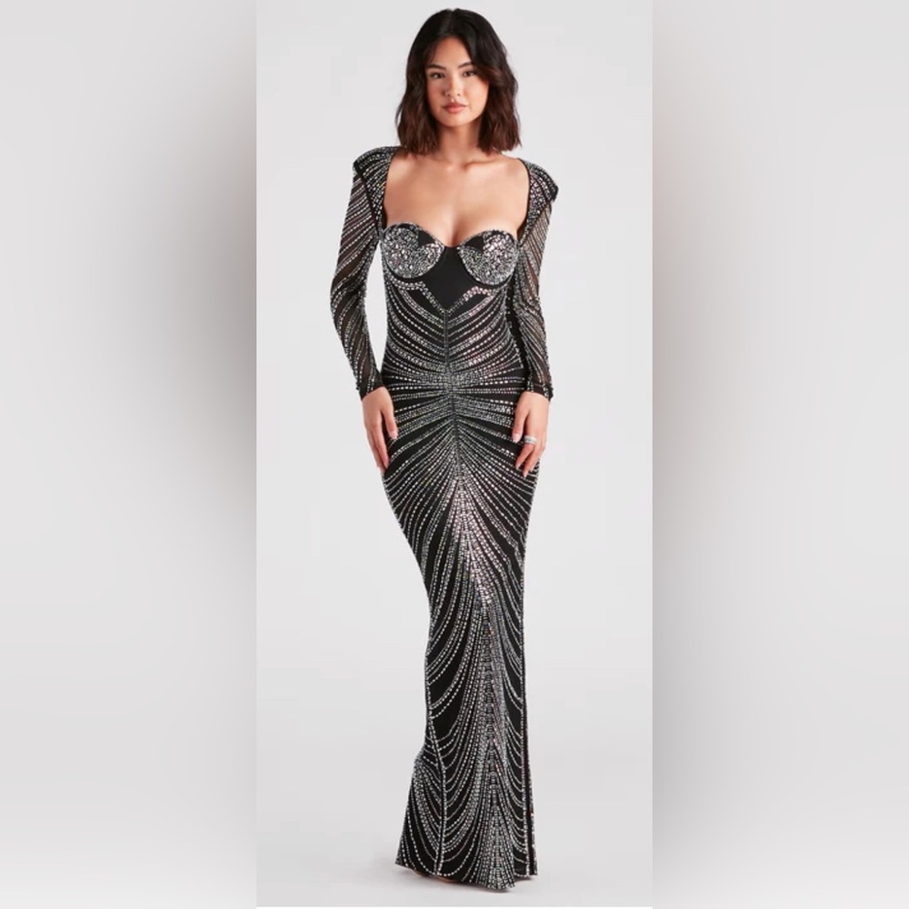 Formal Rhinestone Long Dress